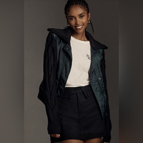 NWT Anthropologie Dolan Sweater Sleeve Bomber Jacket - Picture 6 of 11